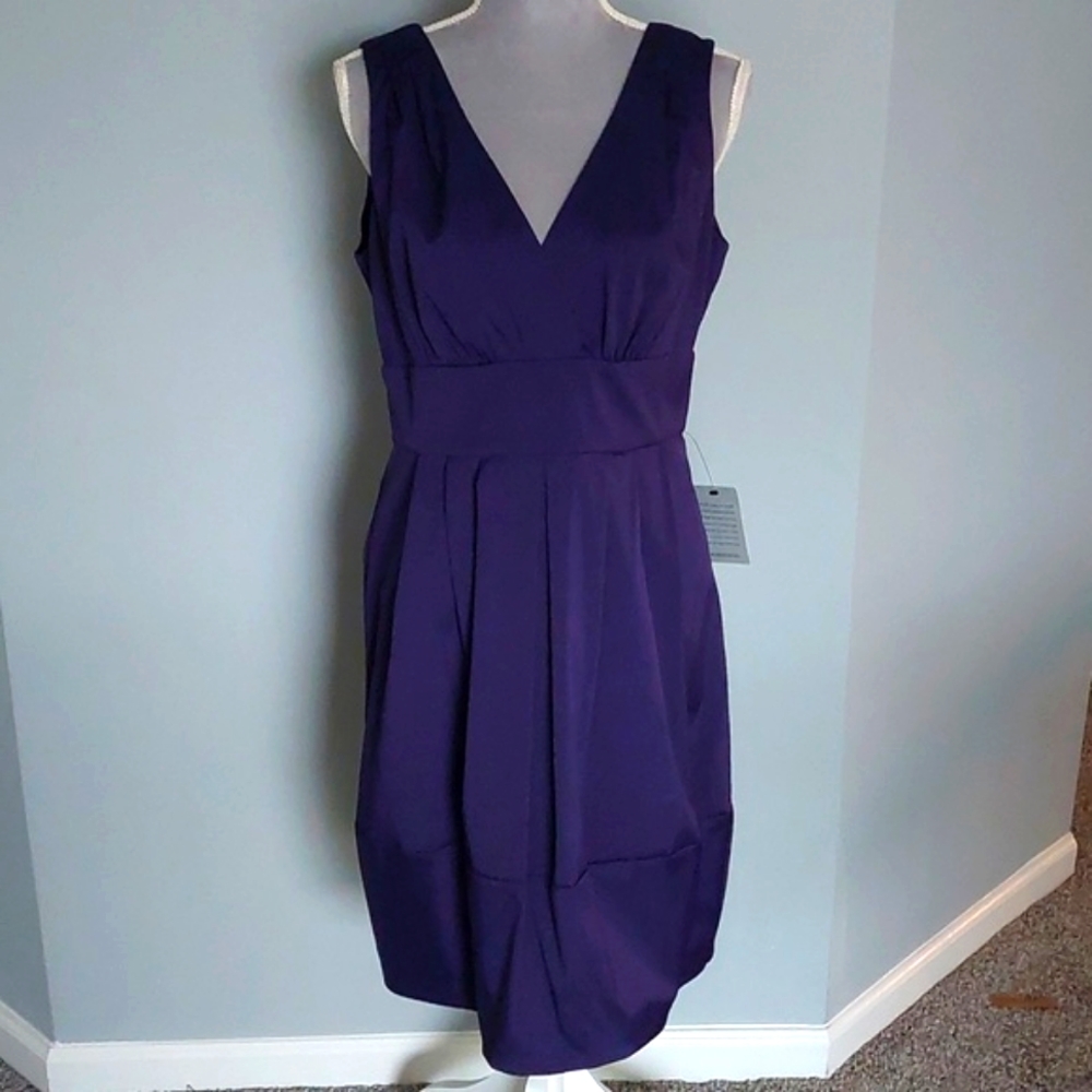 NWT Donna Ricco purple knee-length party dress, women's size 12.
